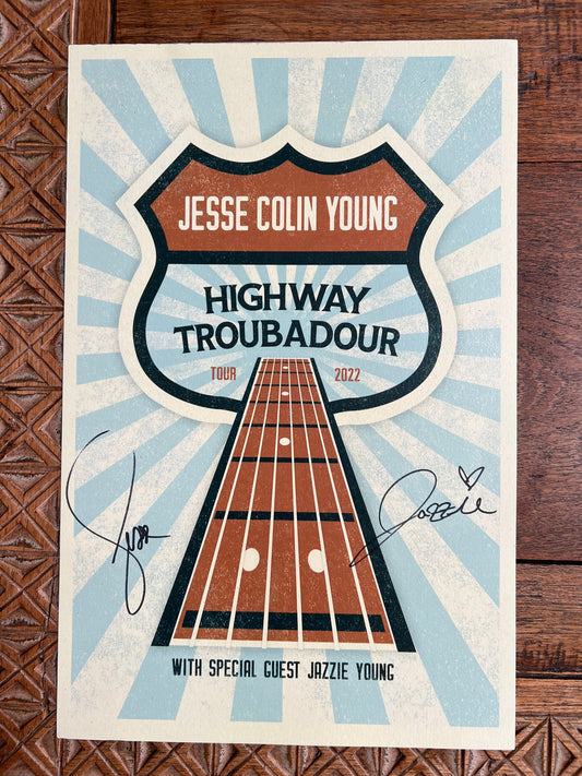 Signed Highway Troubadour Tour Poster